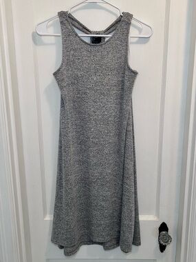 GAP Gray Heathered Jersey Knit Sleeveless Tank Razorback Pullover Dress Womens M